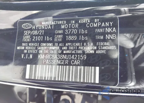 2022 Hyundai Venue Sel z USA, uszkodzony, nr VIN KMHRC8A38NU142159